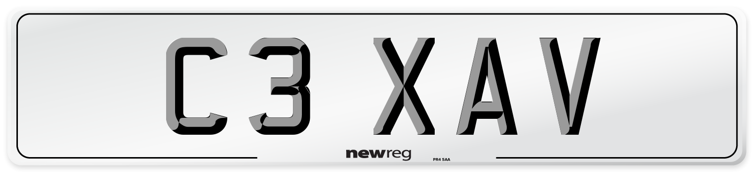 C3 XAV Number Plate from New Reg